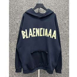 Designer Mens Fashion Balencigs Hoodies 23s High Hoodie Edition Family Autumn/winter New American Pattern Paper Couple Loose Letter Printing 6SN9 0KDW YIHM