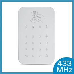 Keyboard 433MHz Wireless keypad for smart home security system kit for burglar fire alarm host control panel support RFID tag Arm Disarm