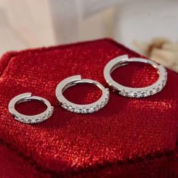 Fashion Jewelry Moissanite Diamond Hoop Earring Cuff White Gold Plated 925 Sterling Silver Earrings