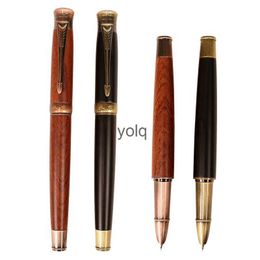 Fountain Pens Brass Solid Wood Art Pen Eternal 0.7mm Curved Pointed Adult Calligraphy Practise Writing Dark Hard H240407