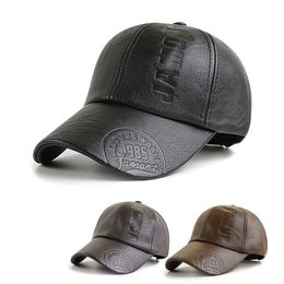 Ball Caps PU leather baseball cap high-quality winter mens snap on Cassette Gorras Para Hombre truck Q240403