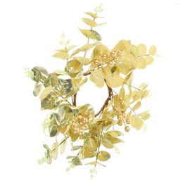 Decorative Flowers Eucalyptus Wreath Christmas Table Hanging Wreaths Front Door Rings Pillars Decor Paper Garland