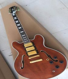 Custom factory jazz guitar type 3 semihollow electric guitar pickups Brown5355487