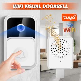 Doorbells Tuya WiFi Video Doorbell Wireless HD Camera PIR Motion Detection IR Alarm Security Smart Home Door Bell WiFi Intercom For Home