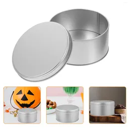Storage Bottles 2 Pcs Container Food Tinplate Box Christmas Tins Lids Gift Jar Round Cookie Giving Metal Holiday Empty Travel