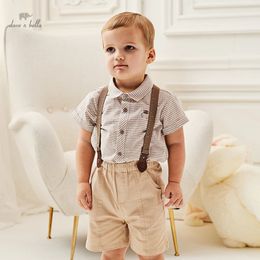 Dave Bella Boys Suit Summer Clothes Childrens ShortSleeved Baby Gentleman TwoPiece Set DB2235517 240327