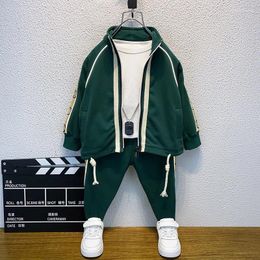 Clothing Sets Baby Boys Clothes Kids Handsome Two-piece Infant Toddler Kid Zipper Jacket Sweatpants Spring Autumn Outfit Children's 1-10Y