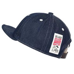 Ball Caps Seasonal Fashion Short Brim Denim Baseball Hat Mens Dad Adjustable Truck Style Low Profile Q240403