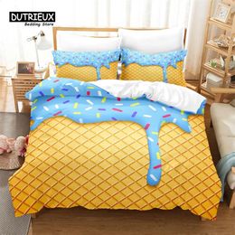 Ice Cream Bedding Set 3Pcs Duvet Cover Set Soft Comfortable Breathable Duvet Cover For Bedroom Guest Room Decor 240329