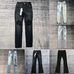 toppkvalitet lila varumärke jeans förtjockat tyg klockbotten byxor mjuk etikett denim byxor mens byxor rak retro daglig outfit casual designer jeans för män