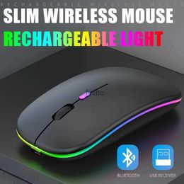 Mice Bluetooth 5.0 wireless with USB charging RGB mouse BT5.2 suitable for laptop PC Macbook gaming 2.4GHz 1600DPI H240407