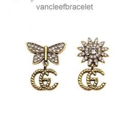 Designer Earrings For Women Sunflower 18K Gold Plated Luxury Brand Designers Letters Stud Classical Geometric 925 Silver Crystal Rhinestone Earring Wedding Party