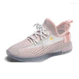 Fitness Shoes 2024 Summer Autumn Flying Woven Women's Casual Running Breathable Lace-up Sneakers Women