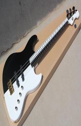 Custom 4 strings Maple Fingerboard BlackWhite Body Electric Bass Jazz Bass Guitar with Golden hardwareoffer customiz2593023