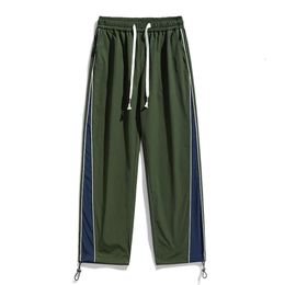 Spring and Autumn Paratrooper Pants American Striped Casual Pants Men's Spring and Autumn Pi Shuai Loose Design Straight Leg Sports Pants