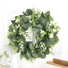 Decorative Flowers Artificial Eucalyptus Wreath Venue Layout Green Fake Plants Props DIY Party Wedding Indoor Patio Garden Decoration