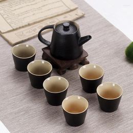 Teaware Sets Chinese Black Pottery Ceramic Teapot Kettle Teacup Porcelain Tea Set Drinkware Ceremony For