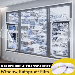 Nets Customise Home Window Windproof Screen Winter Keep Warm Film Transparent Door Curtain With Zipper SelfAdhesive Thermal Film