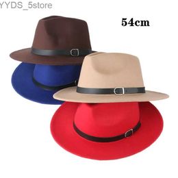 Wide Brim Hats Bucket Childrens Single sided Felt Jazz Fedora Hat 54CM Elegant Boys and Girls Panama Trilby Wholesale yq240407