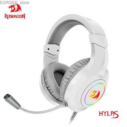 Cell Phone Earphones Redragon HYLAS H260 RGB gaming earphones 3.5mm surround sound PC earphone microphone suitable for PS4 switch Xbox one Y240407