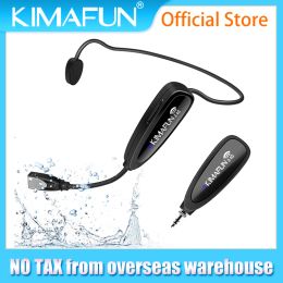 Microphones Fiess Wireless Microphone,kimafun 2.4g Wireless Waterproof Headset Mic with Transmitter for Fiess Instructor,spinning,yoga