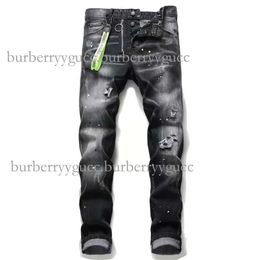 Jeans pantaloni di lino maschile hip hop jeans in difficoltà bicchetta strappata slim fit moto denim per uomini