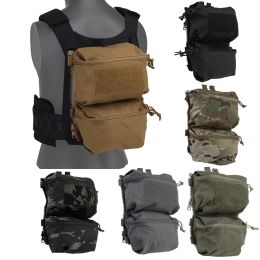 Bags Tactical V5 PC Back Panel Double Bag Zipon Water Hydration Carrier Pack Attach To Hunting Airsoft JPC Vest Plate Carrier