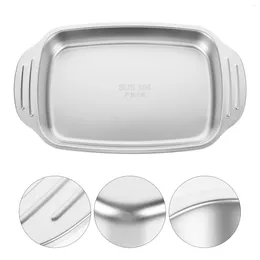 Plates Stainless Steel Bakeware Roasting Pan Tray Pasta Metal Dinner Serving Fruit