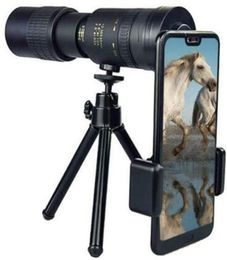 4K 10300X40mm Super Telepo Zoom Monocular Telescope with Smartphone Holder Tripod for Bird Watching Hunting Camping Travelling2902769