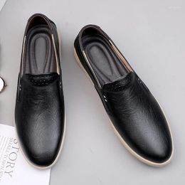 Casual Shoes Arrival Genuine Leather Men's Loafers Low Top Lightweight Mens Boat Design Leisure Men Flats
