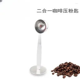 Coffee Scoops Two-in-One Spoon Powder Press Stainless Steel Tamper Measuring Volume Bean Special Pressing