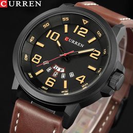 Top Brand Luxury CURREN Men Sports Watches Men039s Army Military Leather Quartz Watch Male Waterproof Clock Relogio Masculino6373367