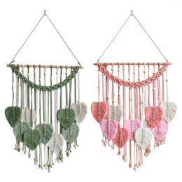 Tapestries Leaves Wall Hanging Tapestry Woven Craft Macrame Leaf Tassels Home Decor For Wedding Living Room Apartment Party