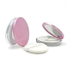 Storage Bottles Round Makeup Box Mini Reusable Portable Powder Case Durable With Mirror Bulk Girl