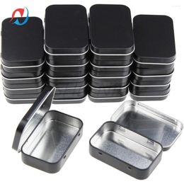 Storage Bottles 20pcs 3.75 X 2.45 0.8 Inch Rectangular Metal Empty Hinged Tins Containers Basic Necessities Home Organiser Mini Box