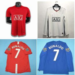 2024 Top 08 09 RONALDO Retro Jersey Classic Vintage SCHOLES VIDIC Nani Soccer Jerseys 2008 2009 ROONEY Football Shirts GIGGS Utd Maillot De Foot cj668