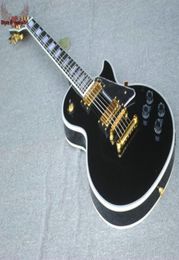 black custom shop 1958 ebony fingerboard electric guitar gold hardware Chinese China guitar8467190