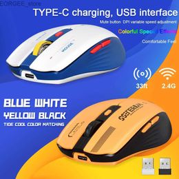 Mice LT-T19 Ergonomic rechargeable gaming mouse USB 2.4G wireless RGB light desktop computer laptop mouse Y240407