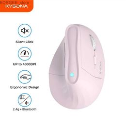 Mice Kysona wireless vertical mouse ergonomic Bluetooth RGB charging 4000DPI tablet computer 6 mute buttons for computer Y240407