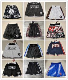 Män throwback basket shorts ficka blå svart röd gul lila vitguld 2024-14