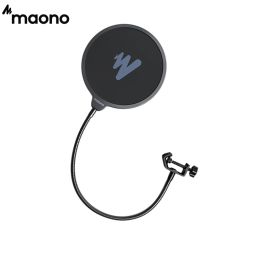 Microphones MAONO Microphone Pop Philtre Metal Pop Philtre Shield Double Layer Windscreen Popfilter For USB Microhone Podcast Microphone