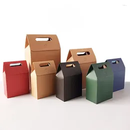 Gift Wrap 10pcs Small Flip Packaging Bag Solid Colour Creative Brown Box Hand-Held