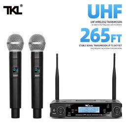 Microphones Wireless Microphone TKL GL66 2 Channels UHF Professional Handheld Mic For Party Karaoke Church Show Meeting Church Show