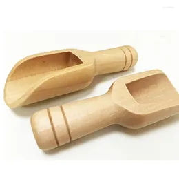 Spoons 3pcs Mini Wooden Scoops Bath Salt Spoon Candy Flour Kitchen Utensils