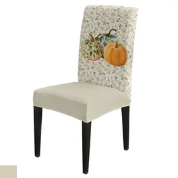 Chair Covers Thanksgiving Pumpkin Leaf Cover For Kitchen Seat Dining Stretch Slipcovers Banquet El Home