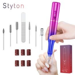 Drills Styton 30000RPM Electric Cordless Nail Drill Machine with Dust Cover Manicure Pedicure for Acrylic Gel Nails Dip Powder Nails