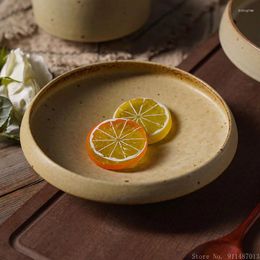 Bowls 1pc Japanese Creative Rough Ceramic Retro Old Spotted Thick Edged Tableware Home Kitchen Restaurant Supplies Salad Fruit Bowl