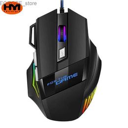 Mice IHOYI wired gaming mouse 7-button Colour breathing illuminated laptop esports PC mouse Y240407