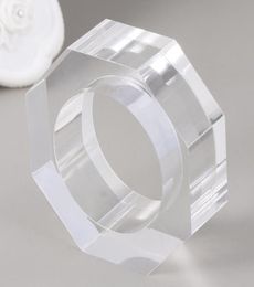 Acrylic Octagon Napkin Rings Transparent Decorative Napkin Buckle For Wedding Banquet Party Dinner Table De jllvVv7566114