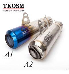 TKOSM 2017 New Arrival Modified Exhaust Motorcycle Laser SC Echappement Moto FOR Z800 Z750 ER6N GY6 CB400 NINJIA250 TMAX 500 db ki7271097